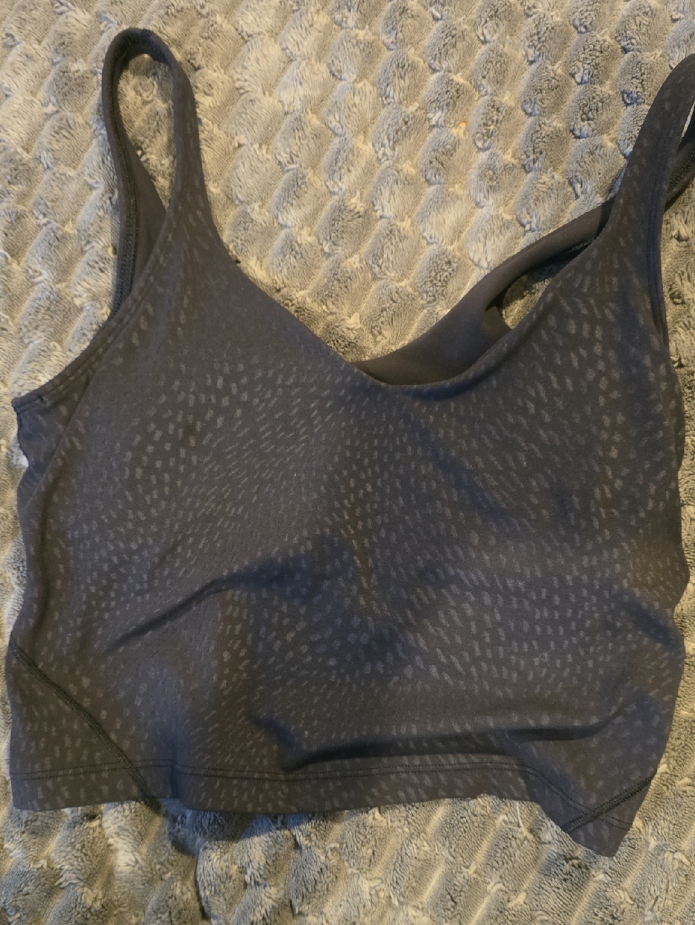 lululemon athletica Black Patterned Seamless Crop Sports Bra
